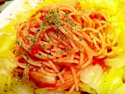 レンチン&茹でるだけで春キャベツの塩麹トマトパスタ